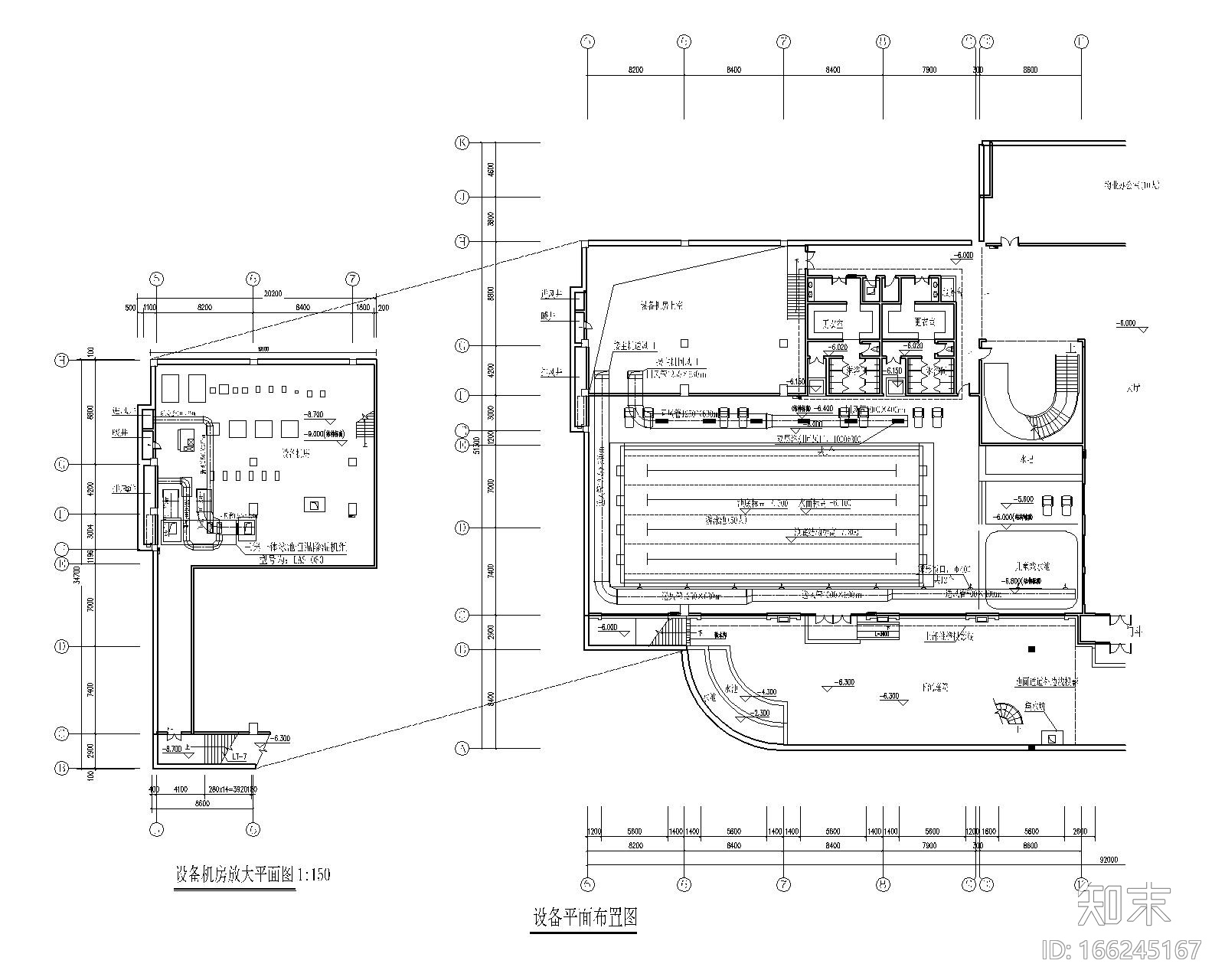 室内游泳池恒温恒湿加热系统设计施工图cad施工图下载【ID:166245167】