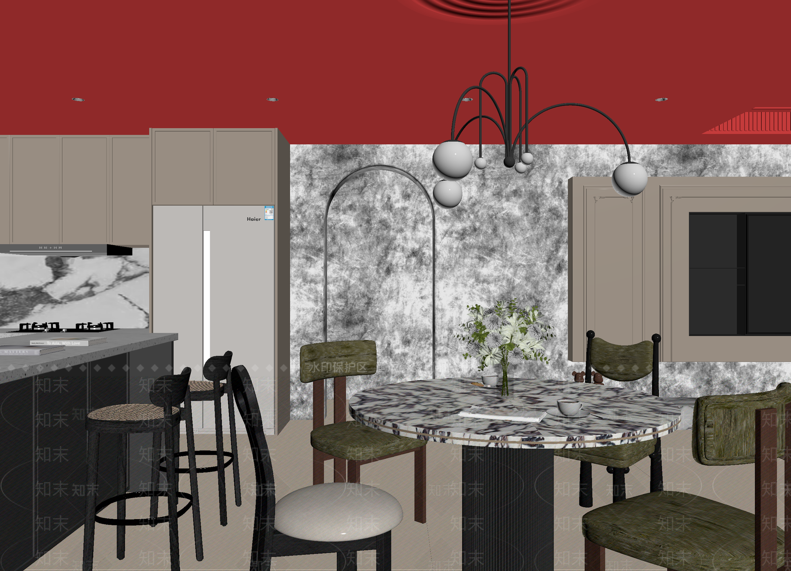 法式其他餐饮空间3D模型下载【ID:1214784091】