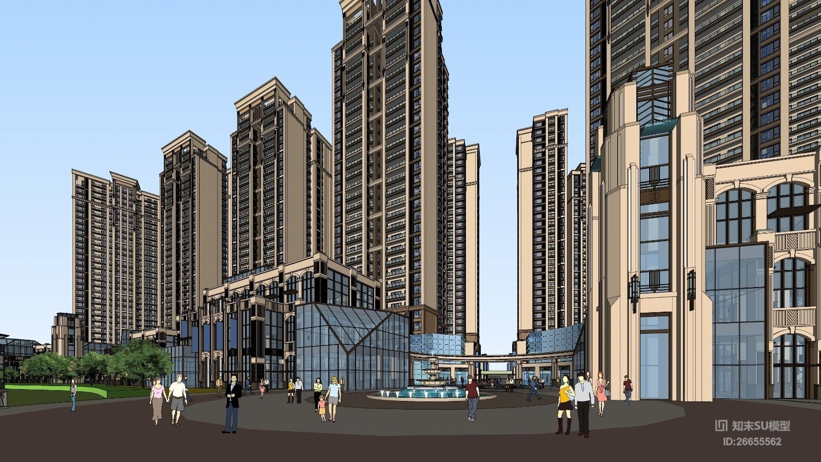 新古典住宅SU模型下载【ID:26655562】
