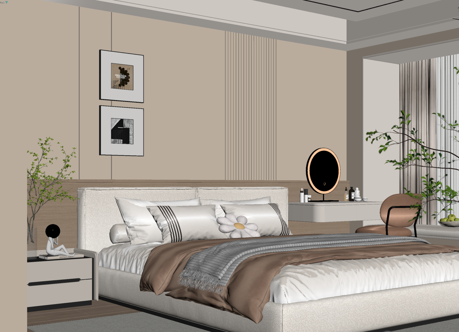 现代酒店客房3D模型下载【ID:1214785370】
