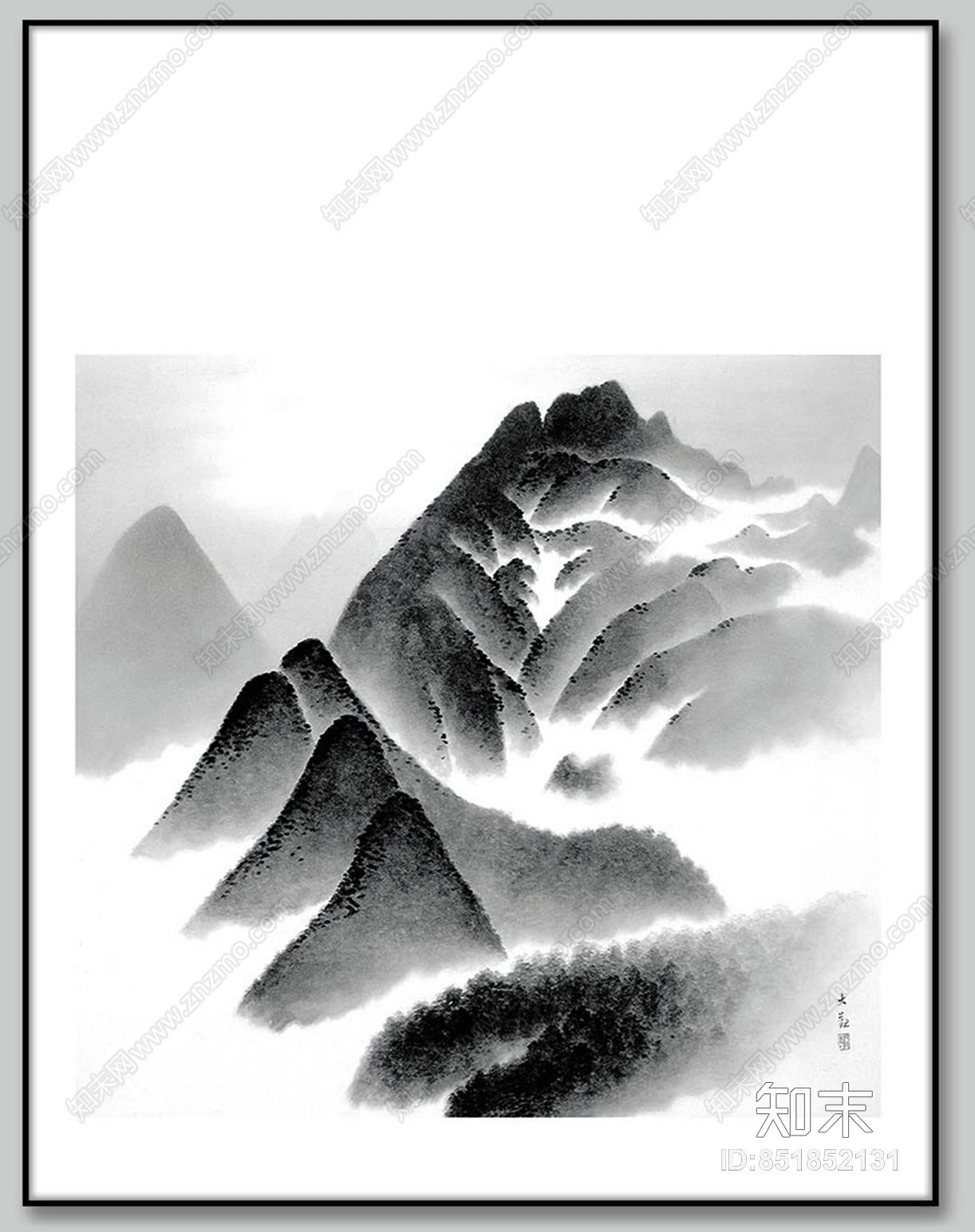 新中式装饰画贴图下载