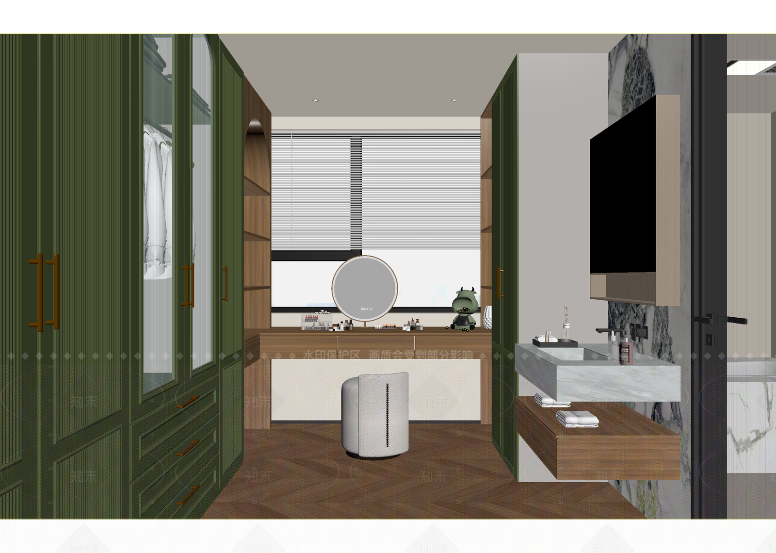 现代衣帽间3D模型下载【ID:1214613812】