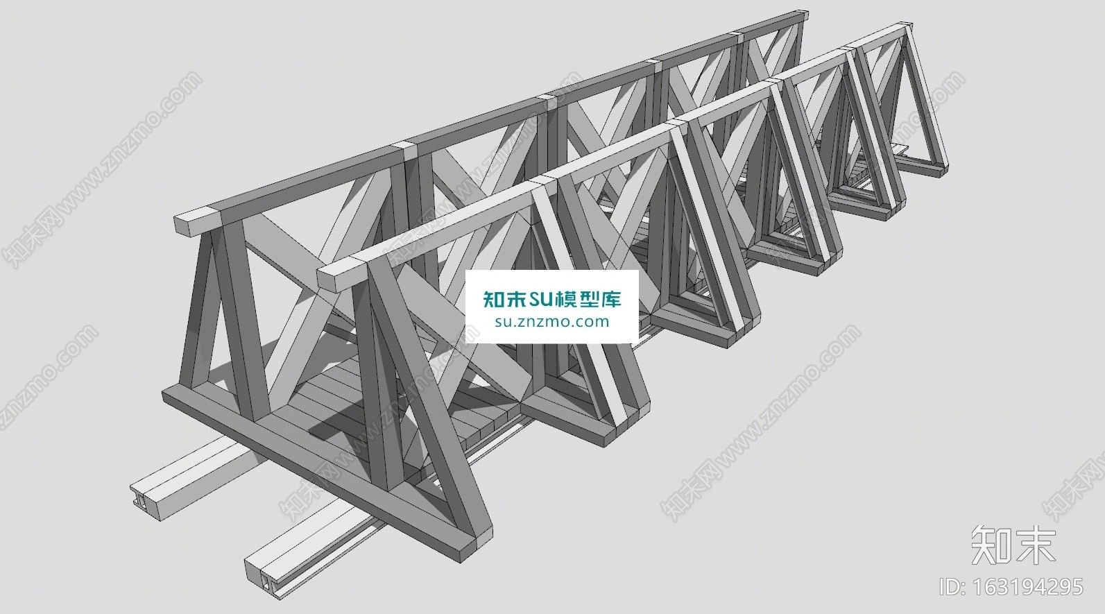 现代简易桥梁SU模型下载【ID:163194295】