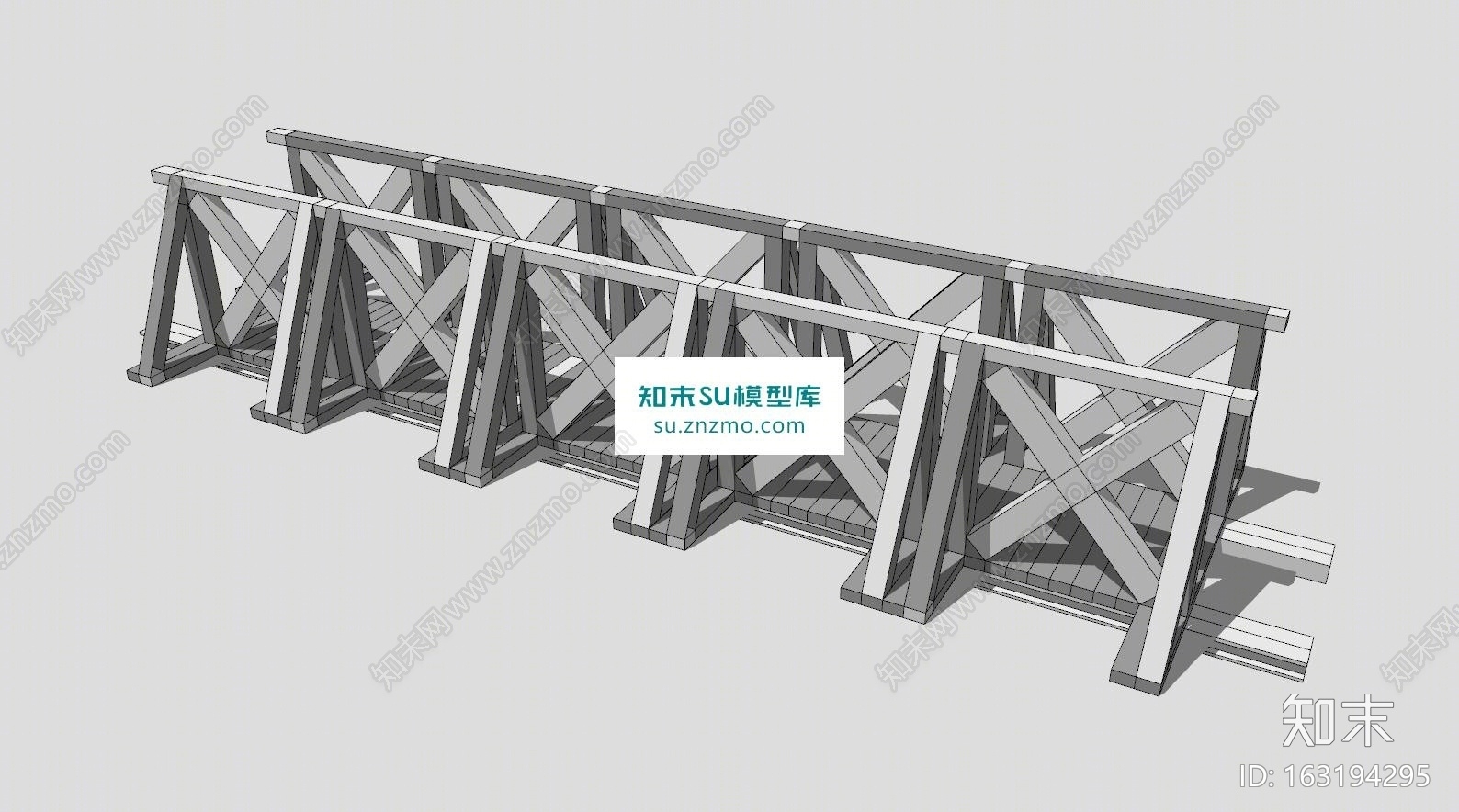 现代简易桥梁SU模型下载【ID:163194295】