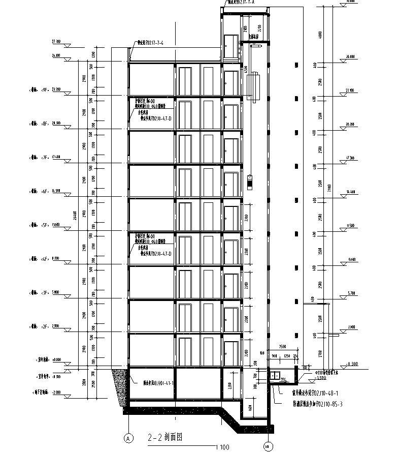 [宁夏]九层一梯三户塔式剪力墙住宅建筑施工图（含全专...cad施工图下载【ID:149777149】