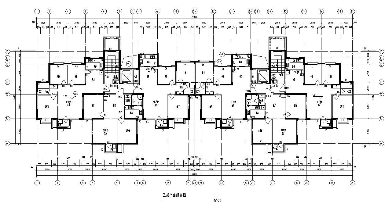 [宁夏]九层一梯三户塔式剪力墙住宅建筑施工图（含全专...cad施工图下载【ID:149777149】