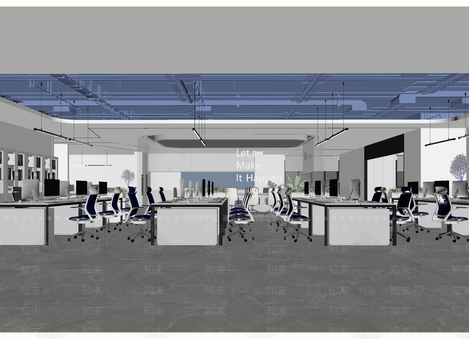现代办公区3D模型下载【ID:1214794285】