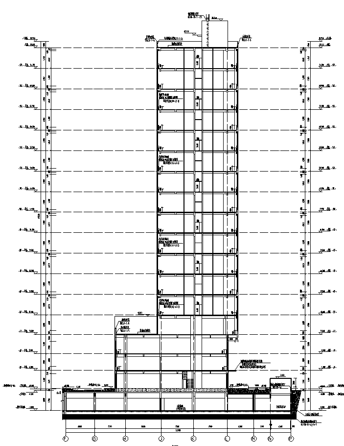 [宁夏]高层塔式住宅建筑施工图（含酒店、商业全专业图...施工图下载【ID:150004169】