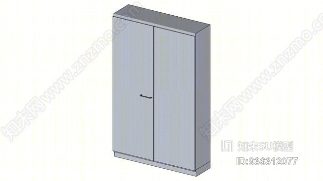 高立式储物柜，301-314，1200/1920/360mm，双门SU模型下载【ID:936312077】