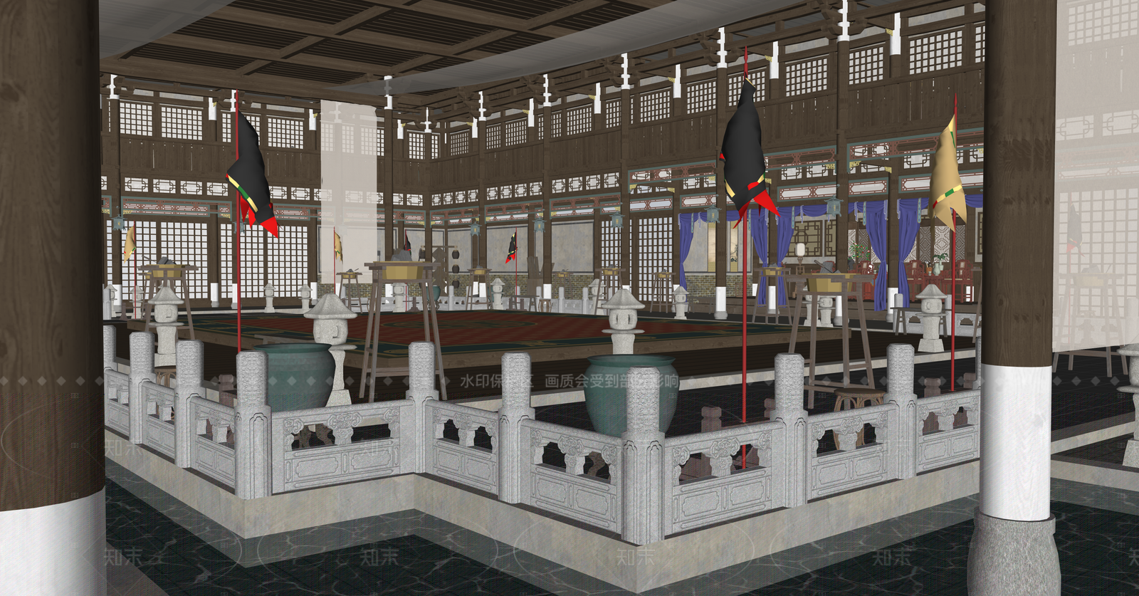 中式其他公共空间SU模型下载【ID:1216054482】