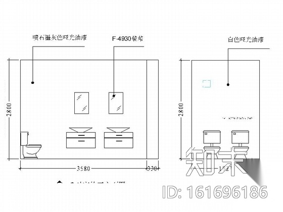 某洁具展厅室内装修施工图cad施工图下载【ID:161696186】