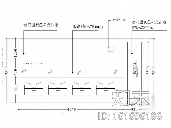 某洁具展厅室内装修施工图cad施工图下载【ID:161696186】