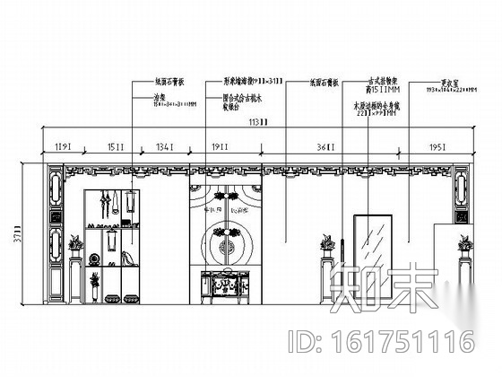 118平方中国风旗袍服装店室内装修图cad施工图下载【ID:161751116】