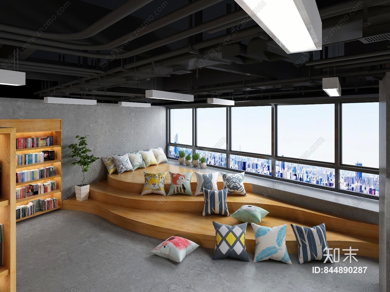 现代书店3D模型下载【ID:844890287】