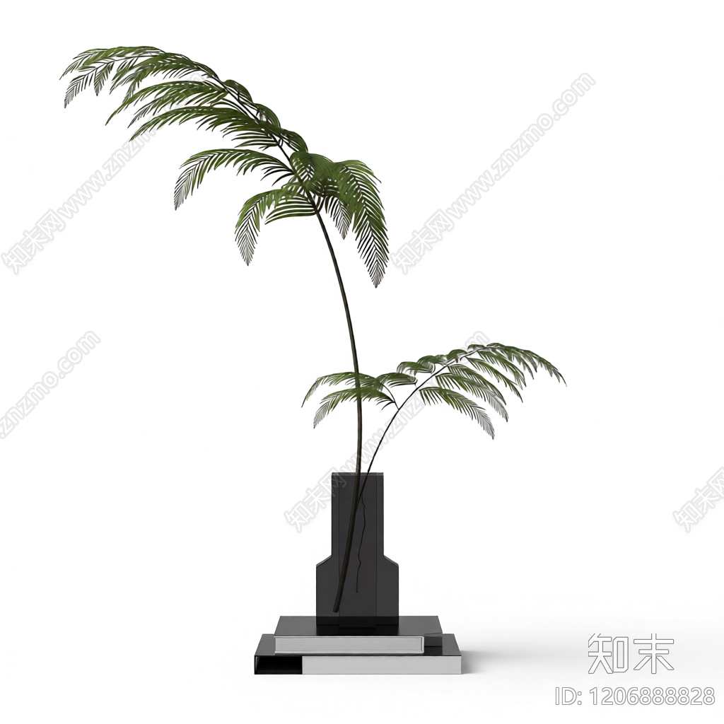 蕨类植物盆栽装饰3D模型下载【ID:1206888828】