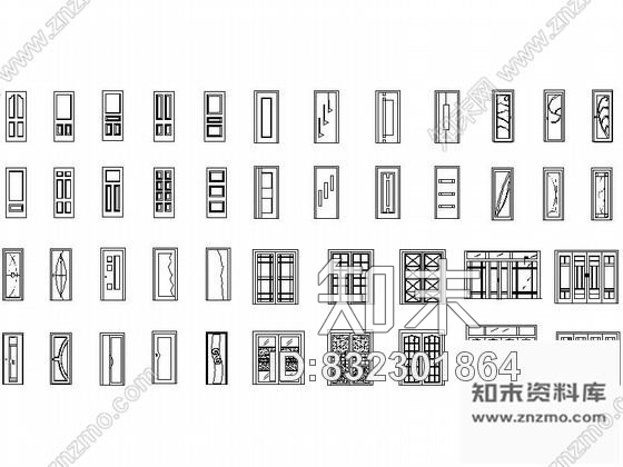 图块/节点全套门立面图CAD图块下载施工图下载【ID:832301864】