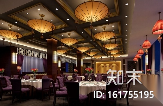 [长沙]某中式风格特色酒楼室内装修施工图（含效果）cad施工图下载【ID:161755195】