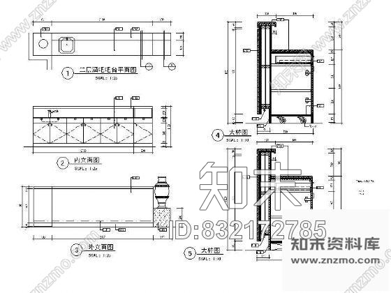 图块/节点酒吧吧台详图施工图下载【ID:832172785】