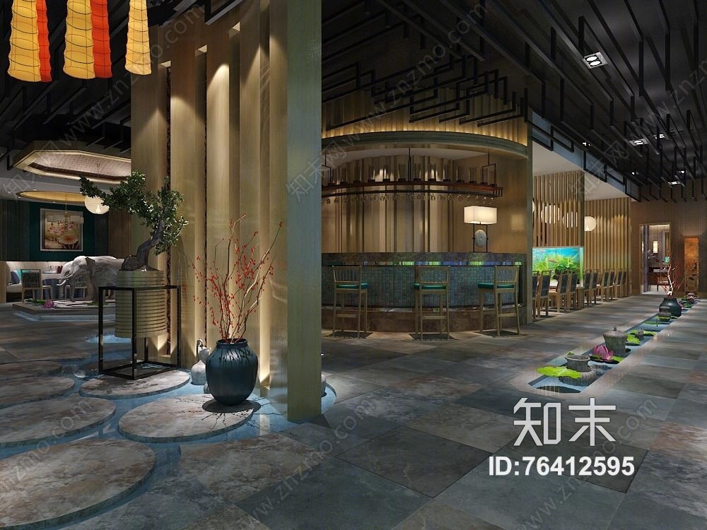 泰式餐厅3D模型下载【ID:76412595】