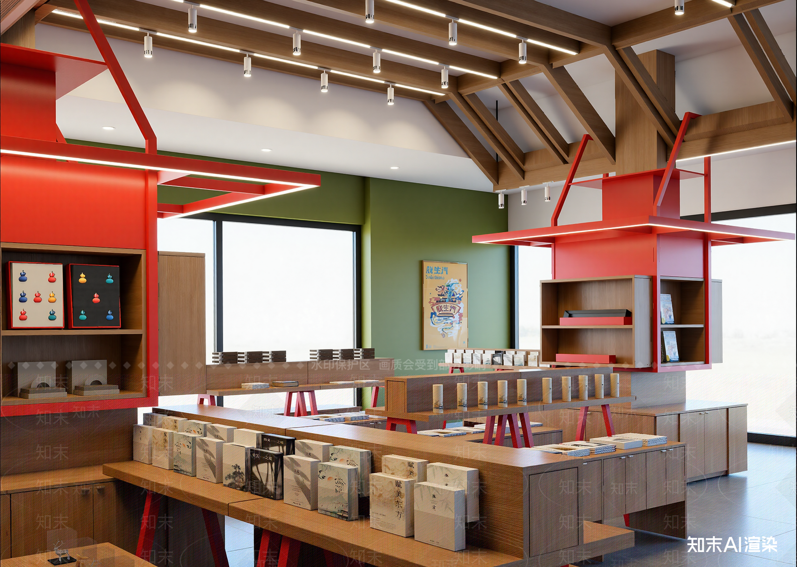 现代茶展厅3D模型下载【ID:1215154595】