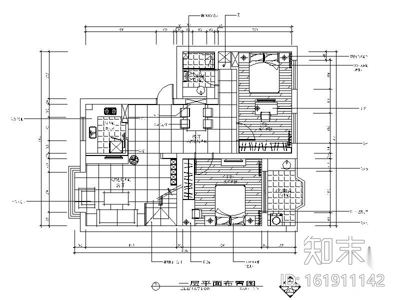 [杭州]二层住宅公寓室内施工图施工图下载【ID:161911142】