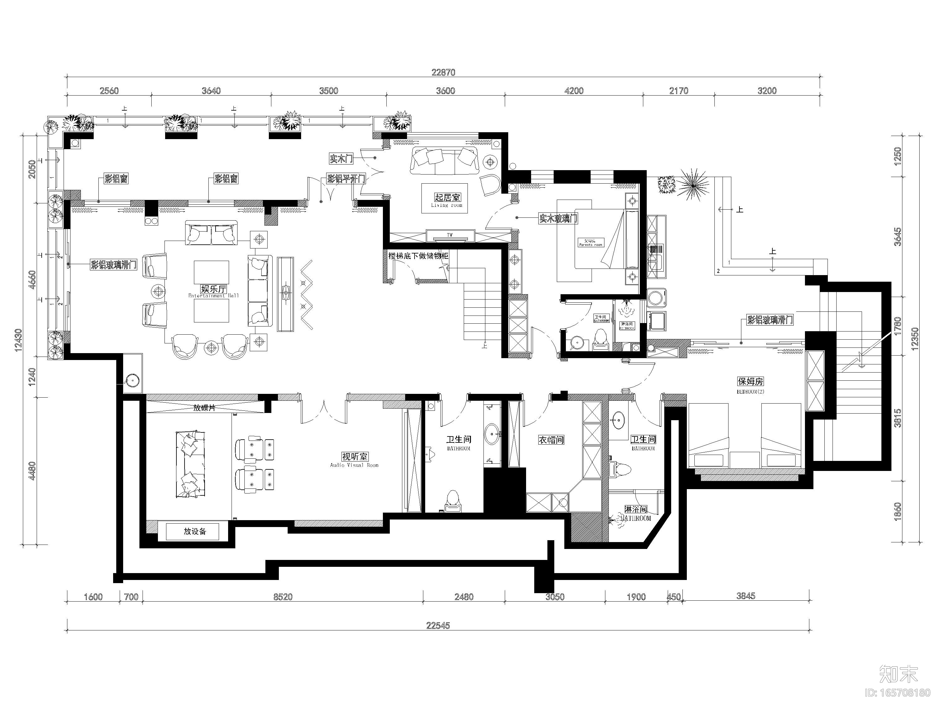 [重庆]563㎡法式五居室别墅豪宅全套施工图cad施工图下载【ID:165708180】
