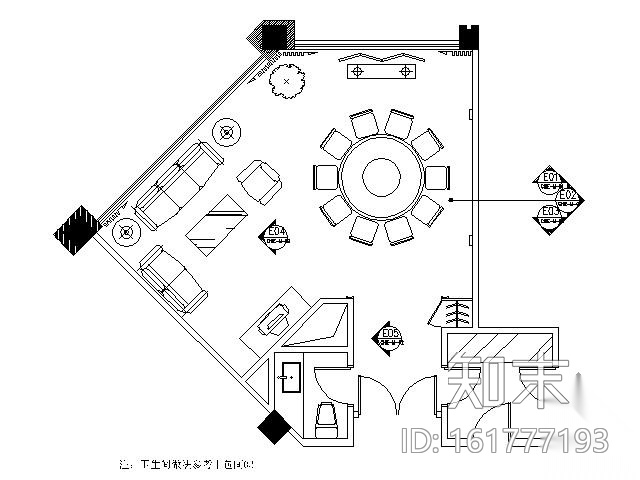 中餐厅中包间施工图施工图下载【ID:161777193】