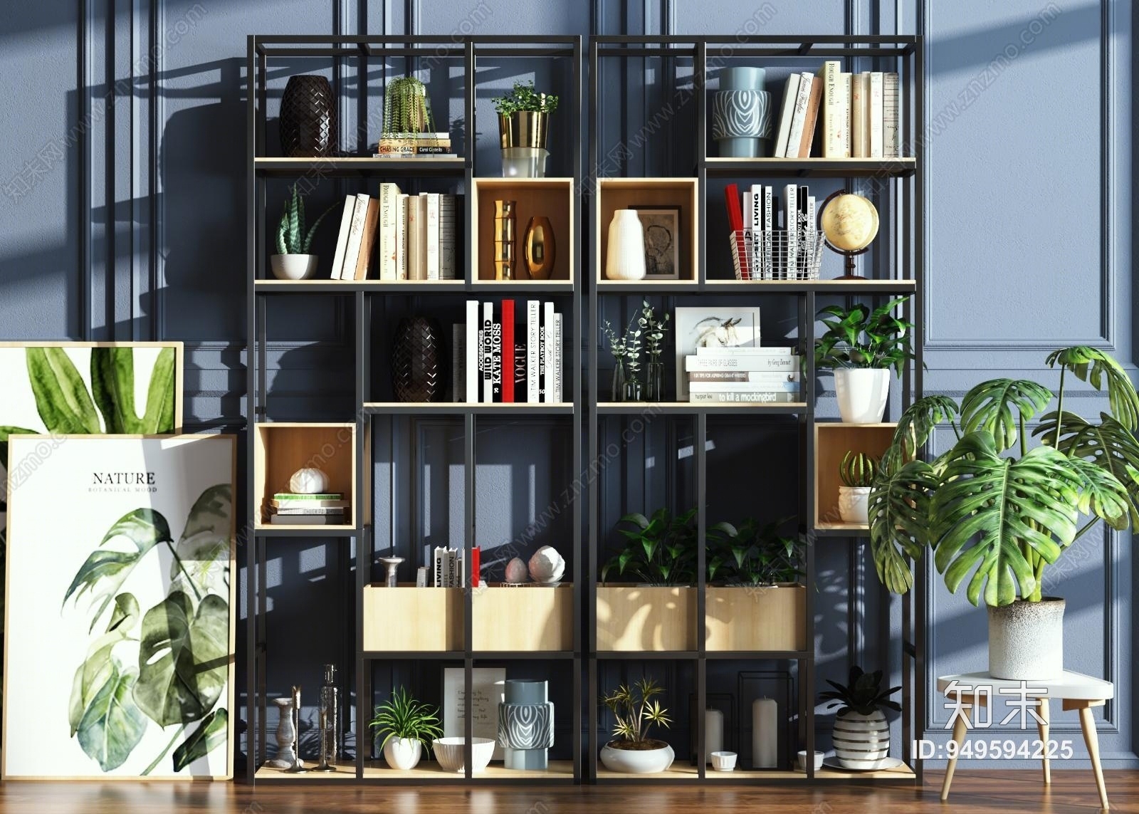 工业风铁艺屏风3D模型下载【ID:949594225】