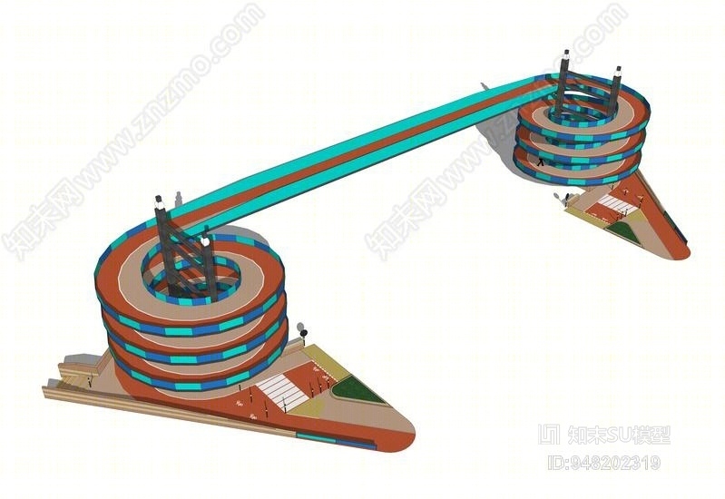 现代风格天桥SU模型下载【ID:948202319】