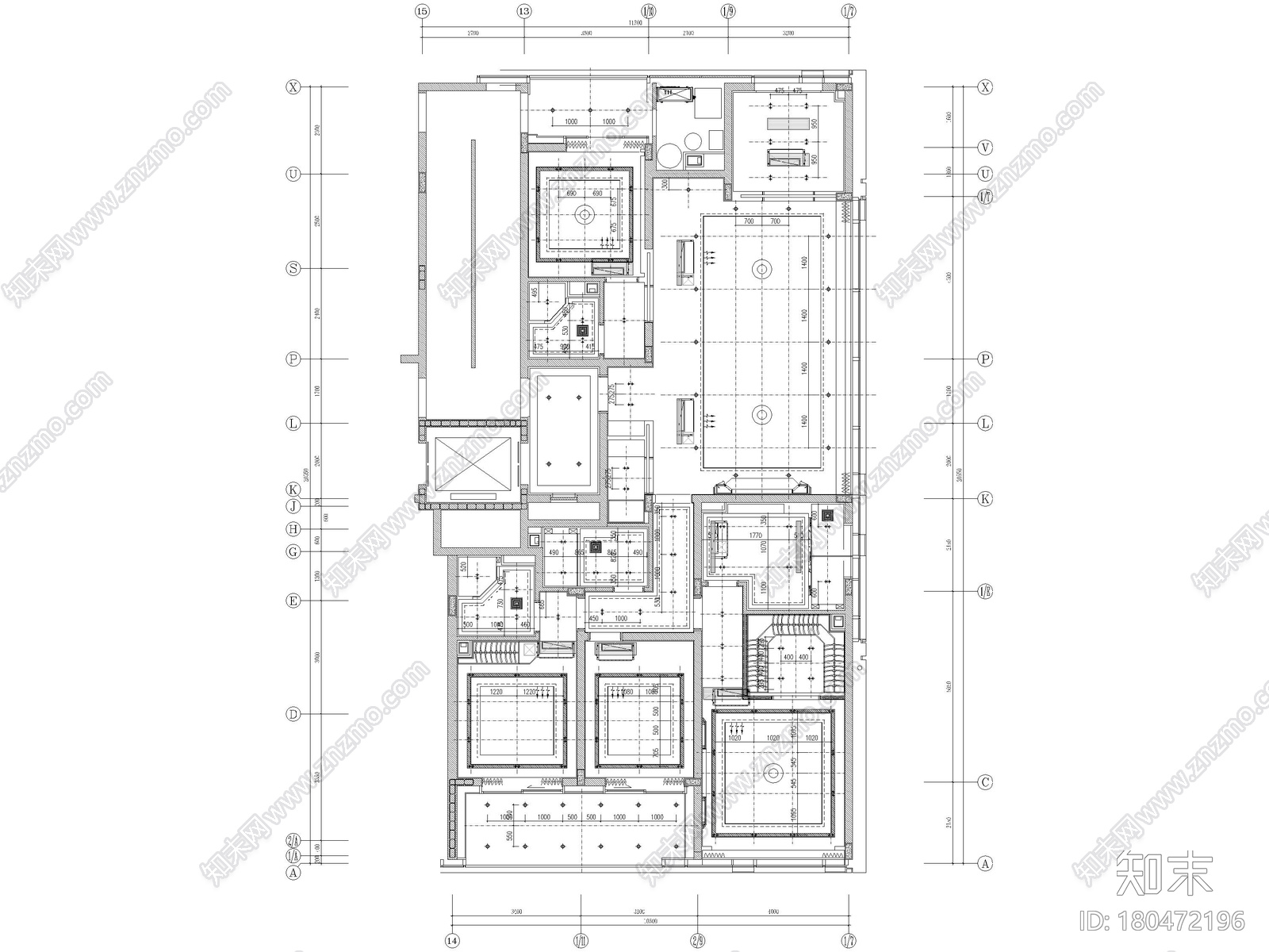 [杭州]188㎡三居室大平层样板间装修施工图cad施工图下载【ID:180472196】