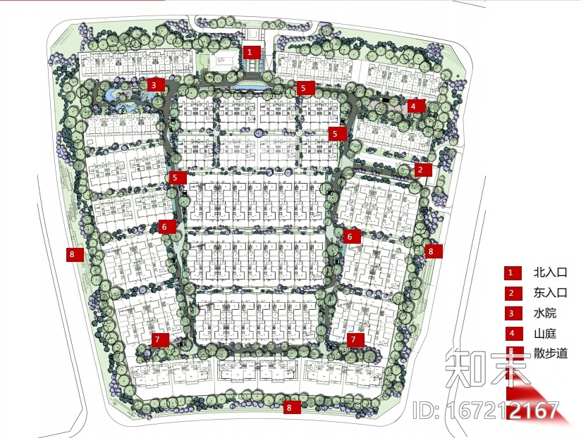 [北京]高档别墅区地块景观施工图cad施工图下载【ID:167212167】