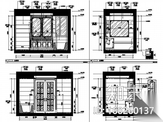 [昆山]别致小清新样板房施工图（含效果图）cad施工图下载【ID:168260137】