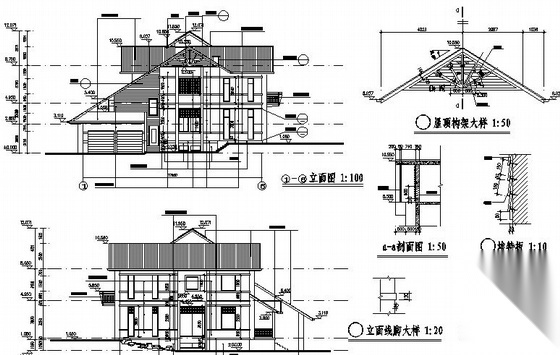 [广州二沙岛]某豪华别墅建筑施工图施工图下载【ID:149916132】