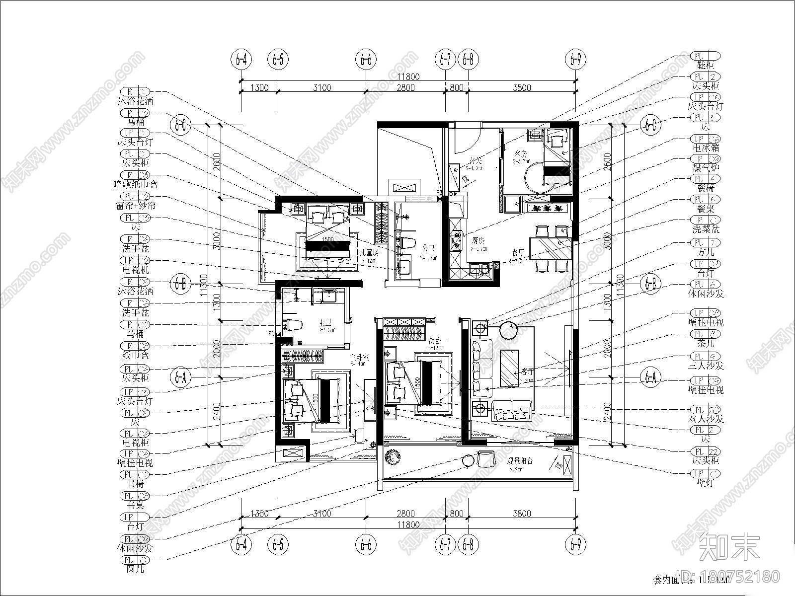 [广州]梁志天-广州金海湾B栋E单位样板间丨施工图+官方摄...施工图下载【ID:180752180】