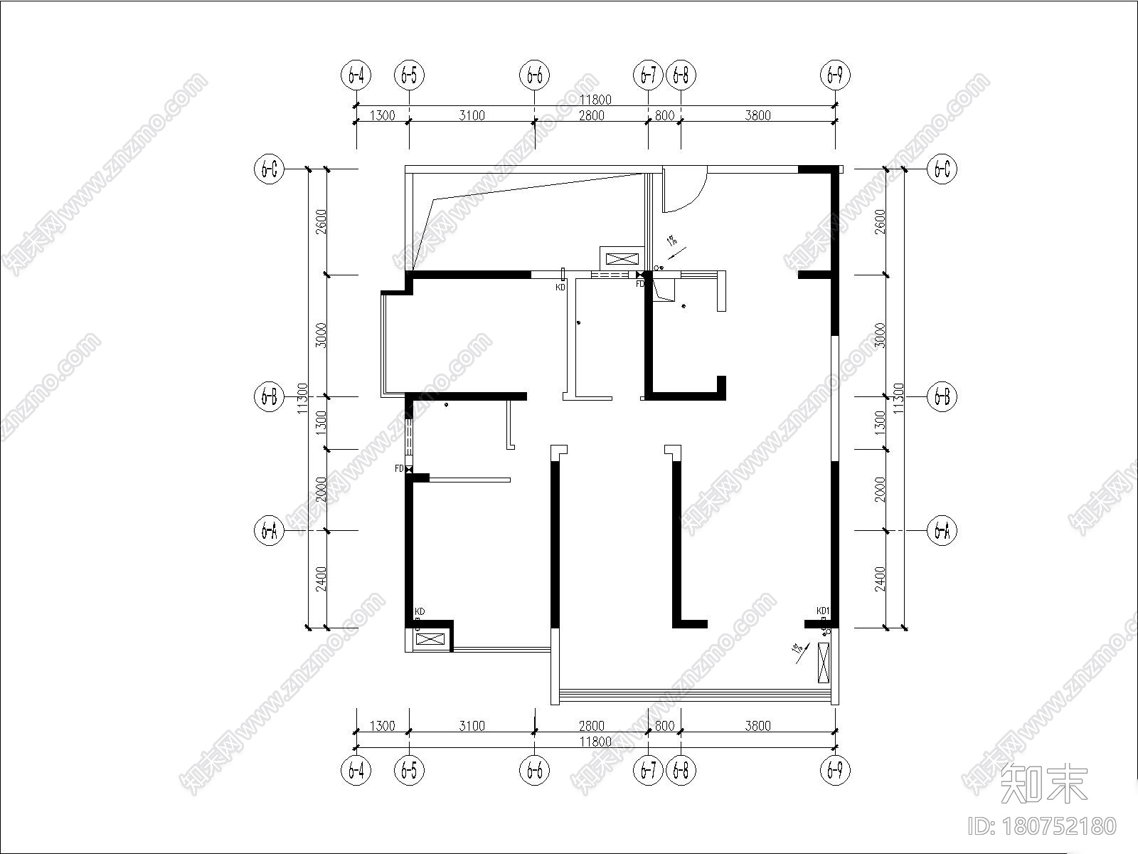 [广州]梁志天-广州金海湾B栋E单位样板间丨施工图+官方摄...施工图下载【ID:180752180】