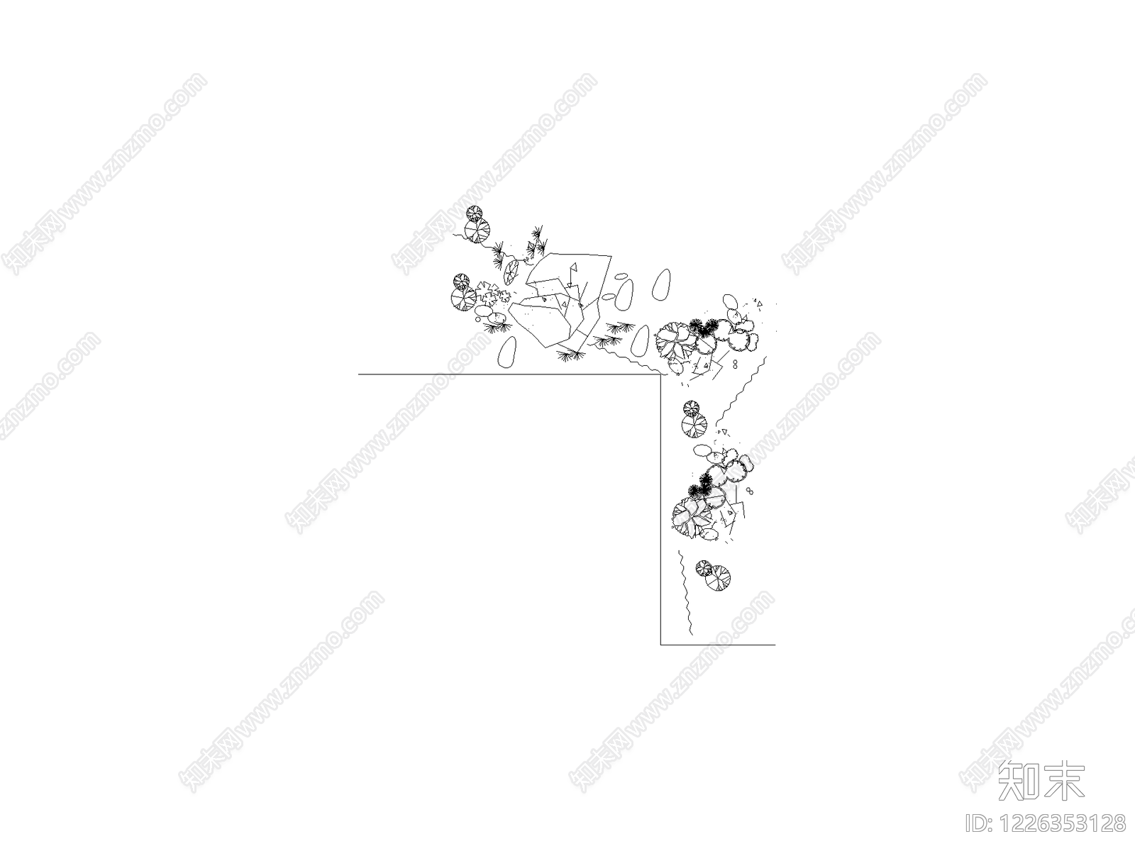 现代乔木种植CAD图纸
