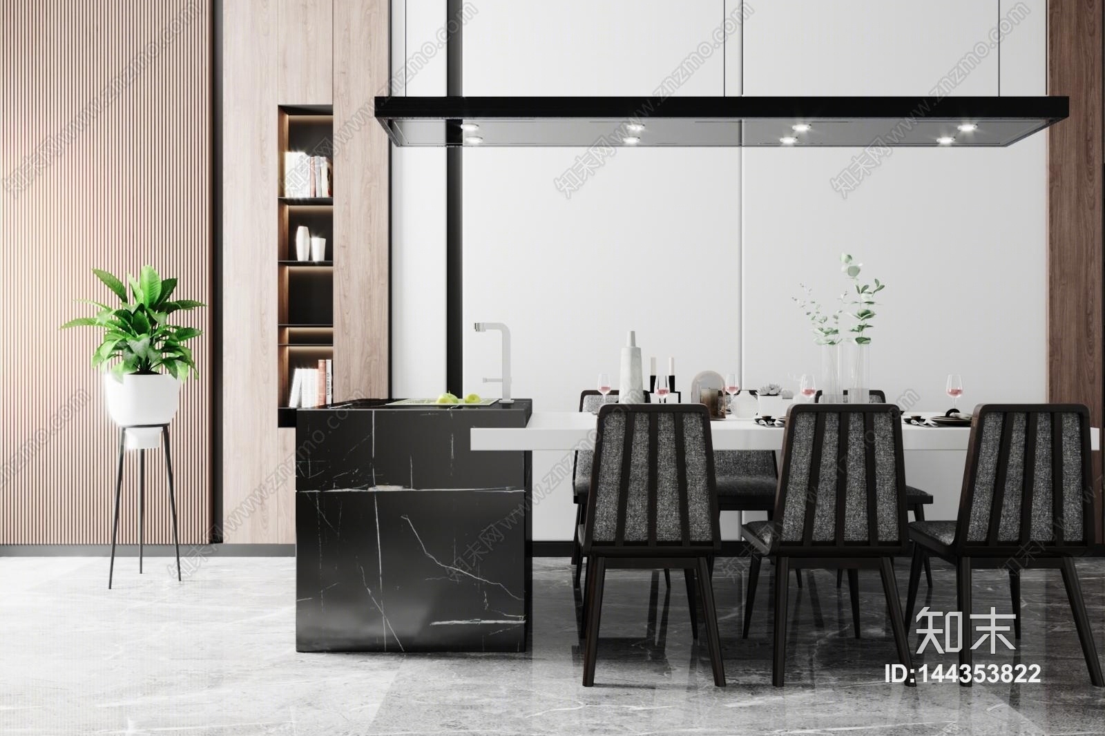 现代水吧台模型3D模型下载【ID:144353822】