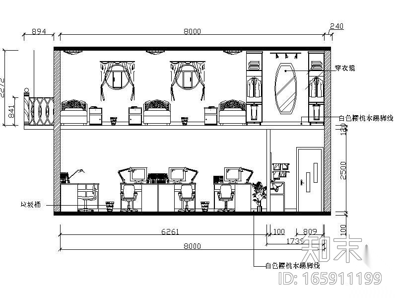 [学生作业]创意宿舍设计图cad施工图下载【ID:165911199】