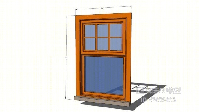 平开窗SU模型下载【ID:47658305】