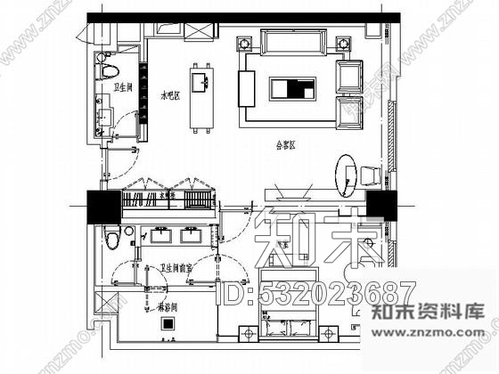 施工图精品著名酒店现代风格董事长套房室内装修施工图含效果cad施工图下载【ID:532023687】