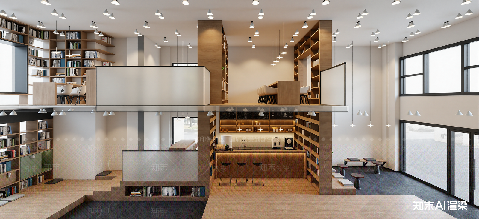 现代咖啡厅SU模型下载【ID:1222254301】