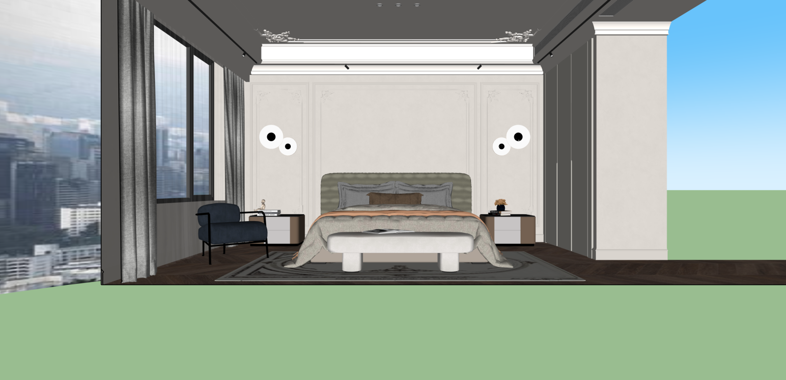 法式家居卧室SU模型下载【ID:1215964981】