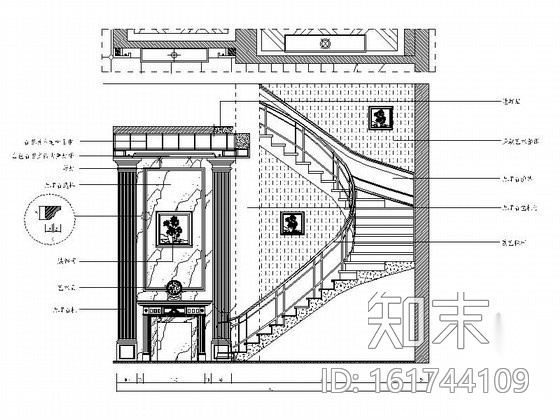 欧式古典三层别墅室内装修图cad施工图下载【ID:161744109】