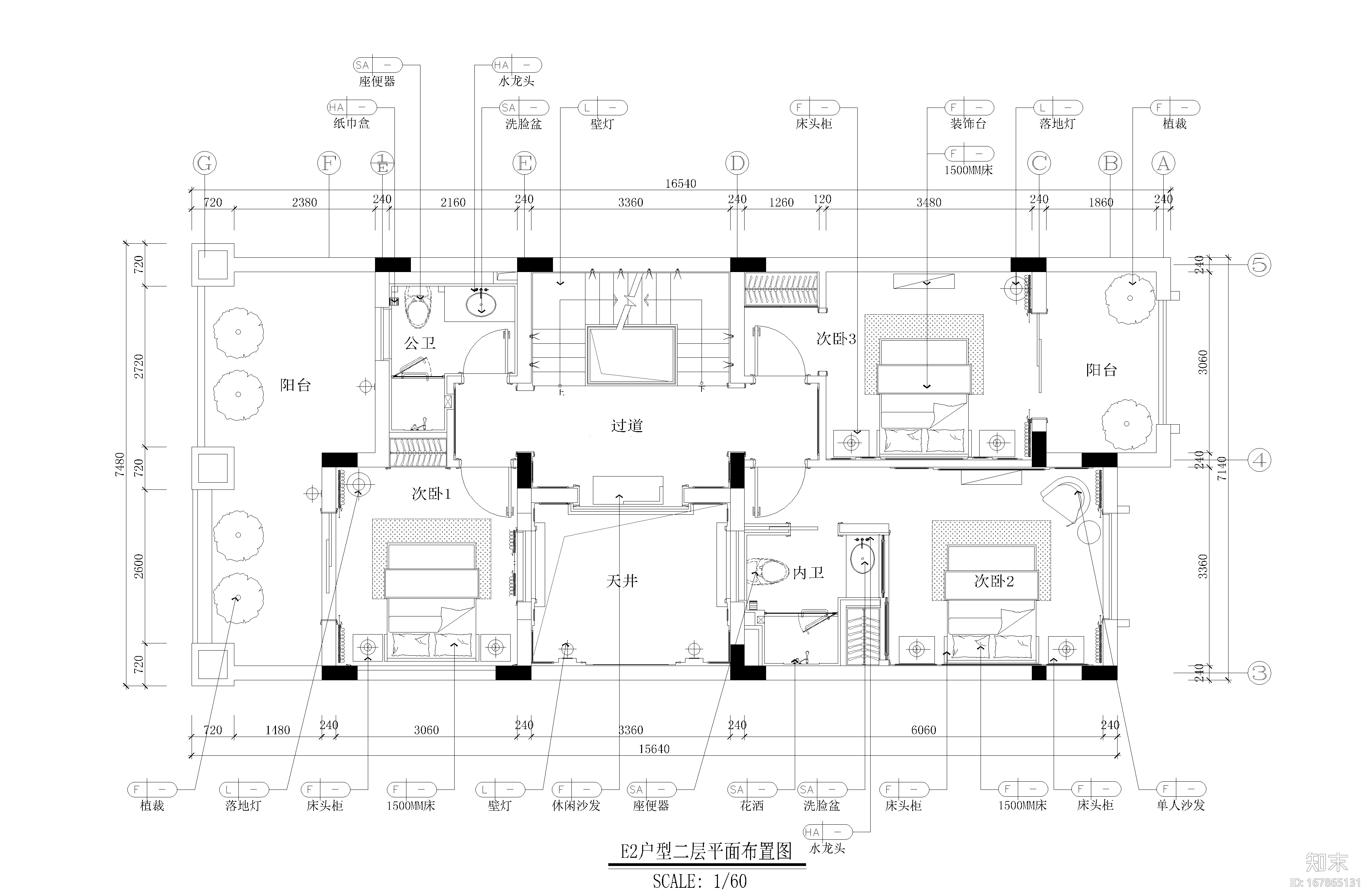 [深圳]保亿风景水岸E2户型样板房装饰图纸cad施工图下载【ID:167865131】