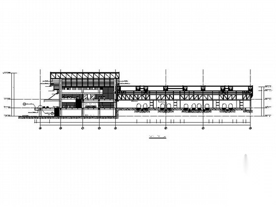 [湖南]三层古典风格市级中型火车站建筑施工图cad施工图下载【ID:160727107】