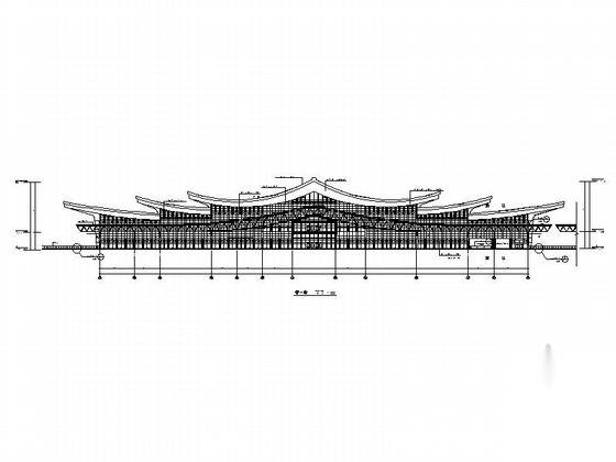 [湖南]三层古典风格市级中型火车站建筑施工图cad施工图下载【ID:160727107】