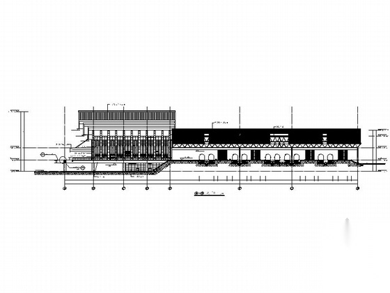 [湖南]三层古典风格市级中型火车站建筑施工图cad施工图下载【ID:160727107】