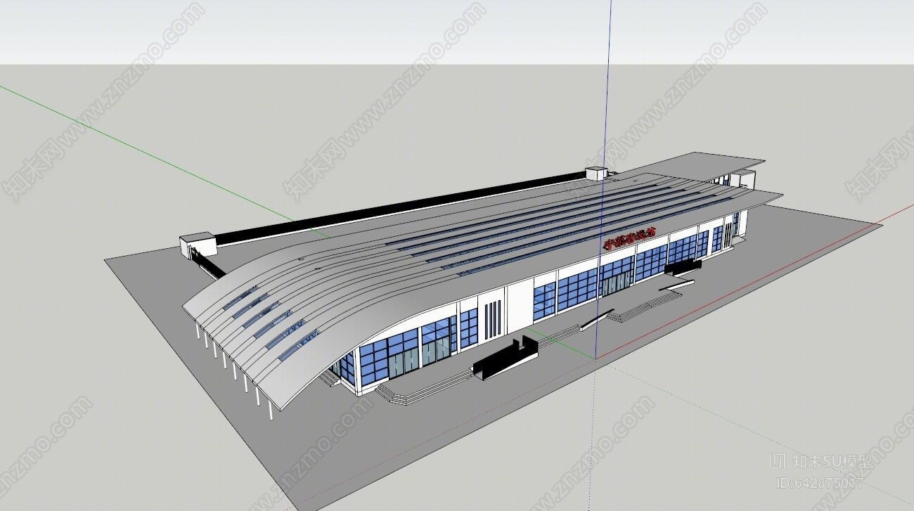 现代风格宁蒗客运站SU模型下载【ID:642875017】