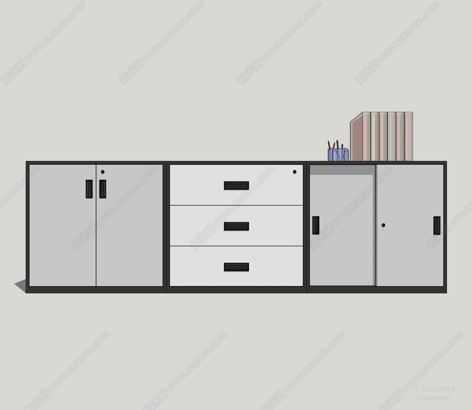 现代钢柜SU模型下载【ID:244618622】
