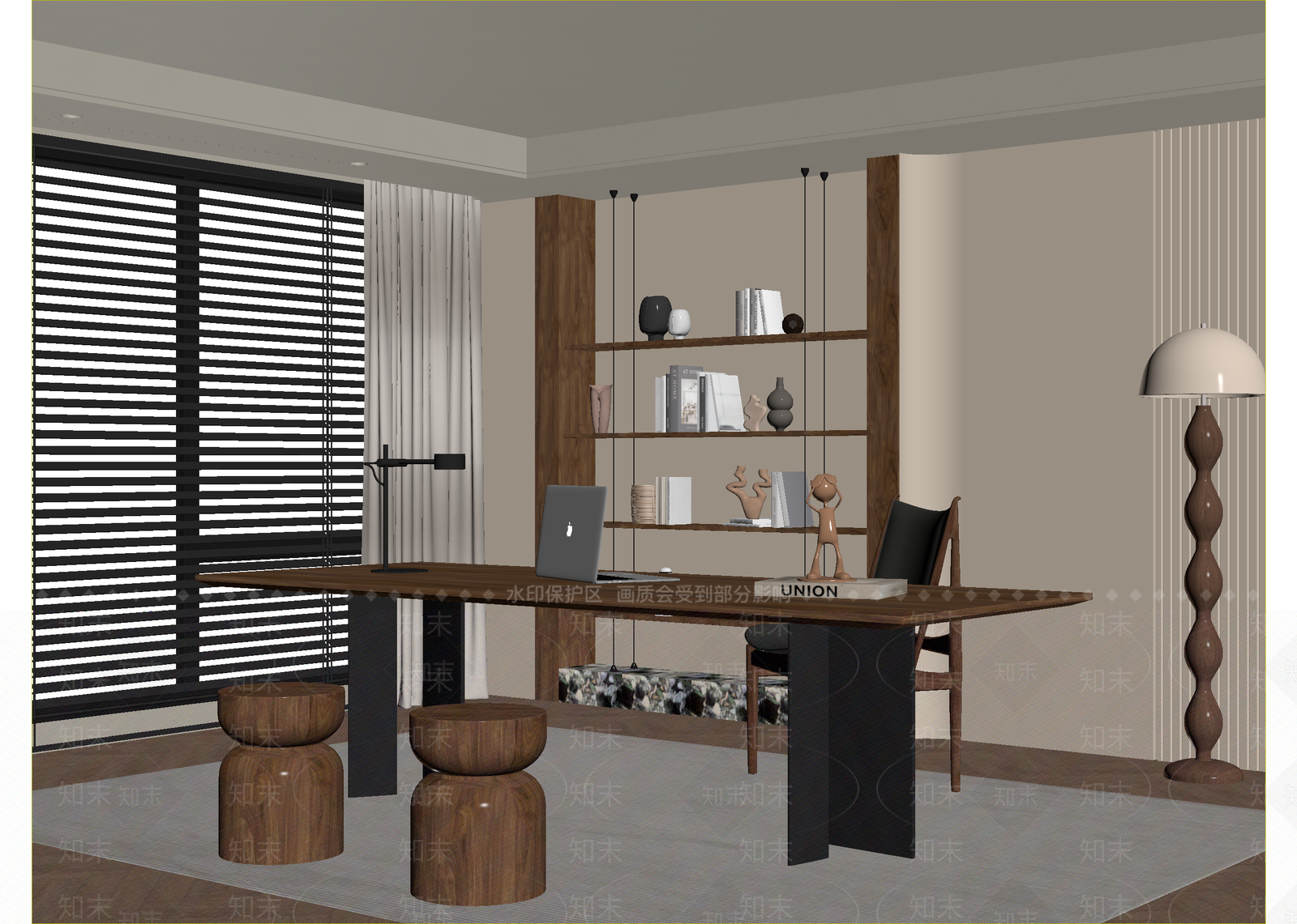 侘寂书房3D模型下载【ID:1214762084】